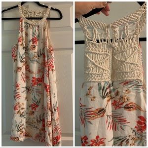 Printed Dress with Crochet Back